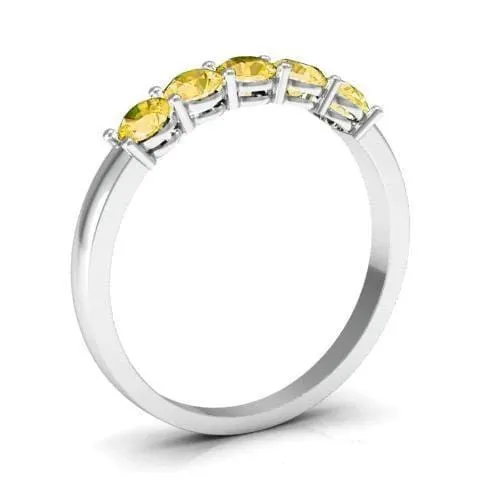 0.50cttw Shared Prong Yellow Sapphire Five Stone Ring