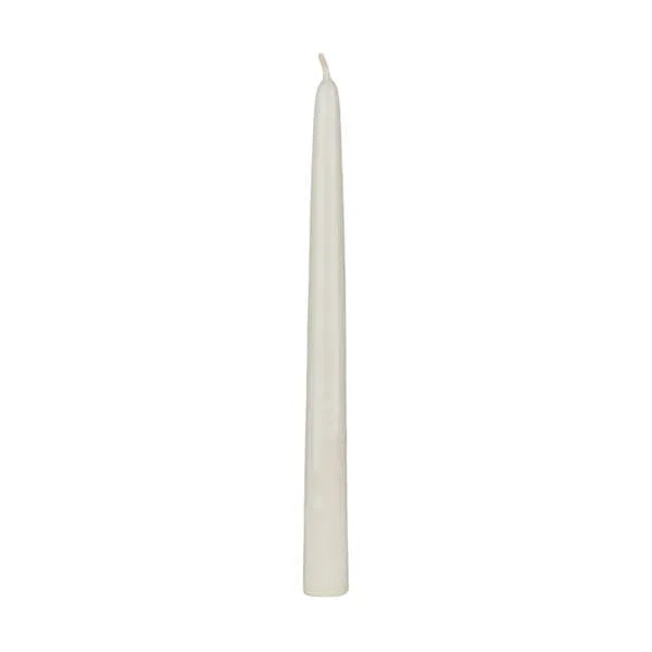 10" Unscented White Taper Candle