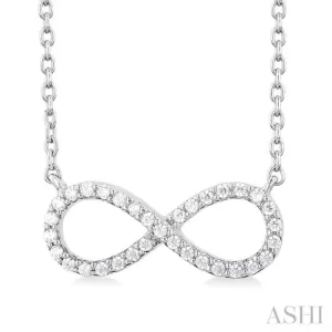 1/10 Ctw Round Cut Diamond Infinity Necklace in 10K White Gold