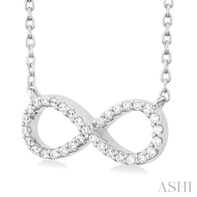 1/10 Ctw Round Cut Diamond Infinity Necklace in 10K White Gold