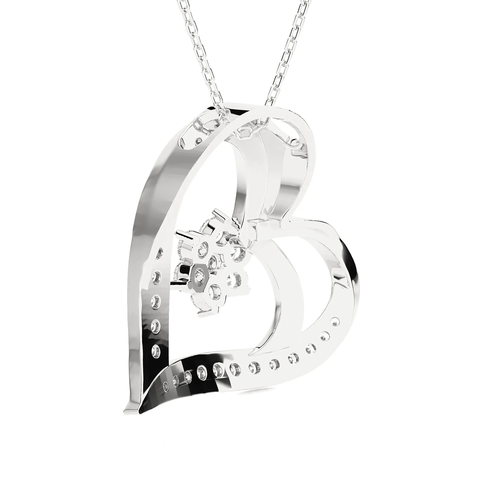 1/2  ctw Round Lab Grown Diamond Heart Pendant