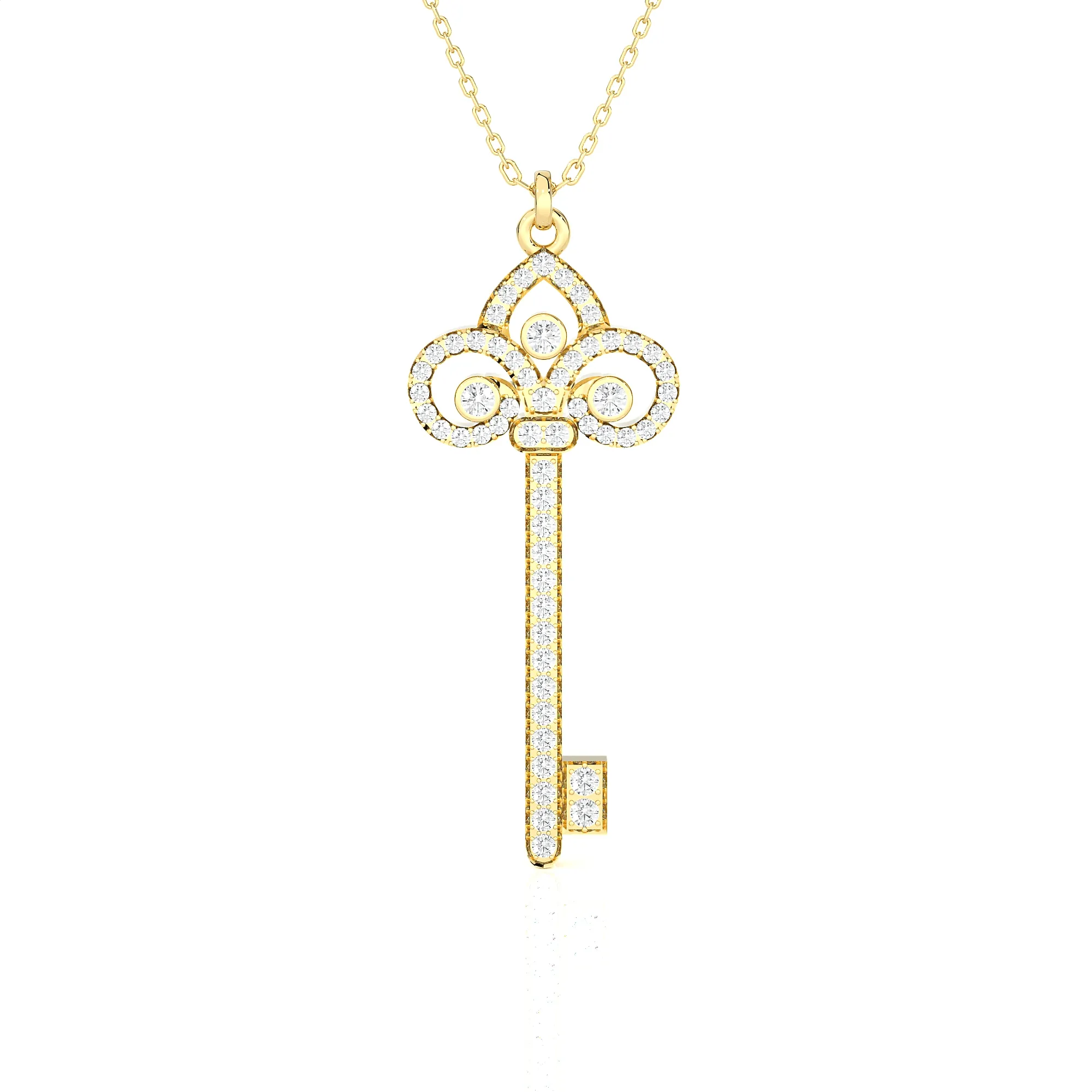 1/2  ctw Round Lab Grown Diamond Key Pendant