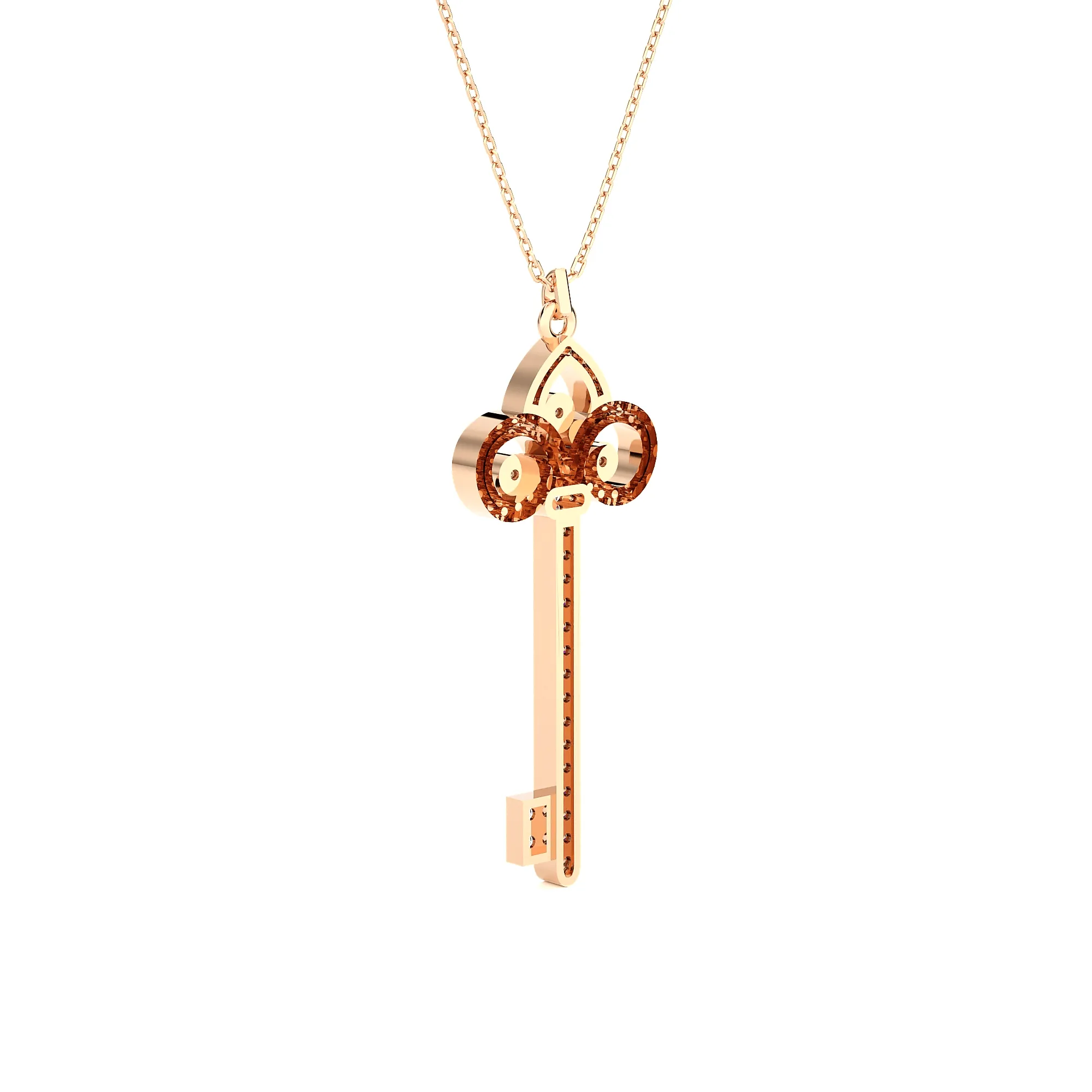 1/2  ctw Round Lab Grown Diamond Key Pendant