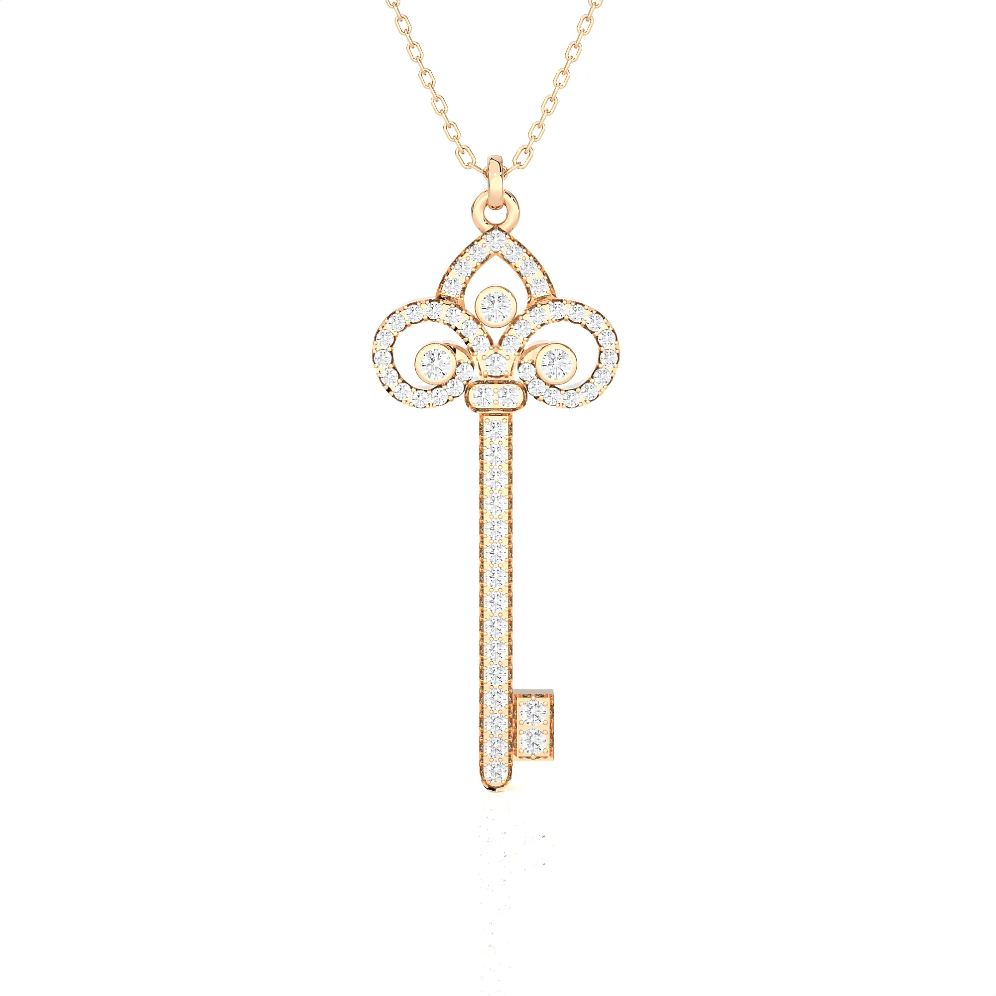 1/2  ctw Round Lab Grown Diamond Key Pendant