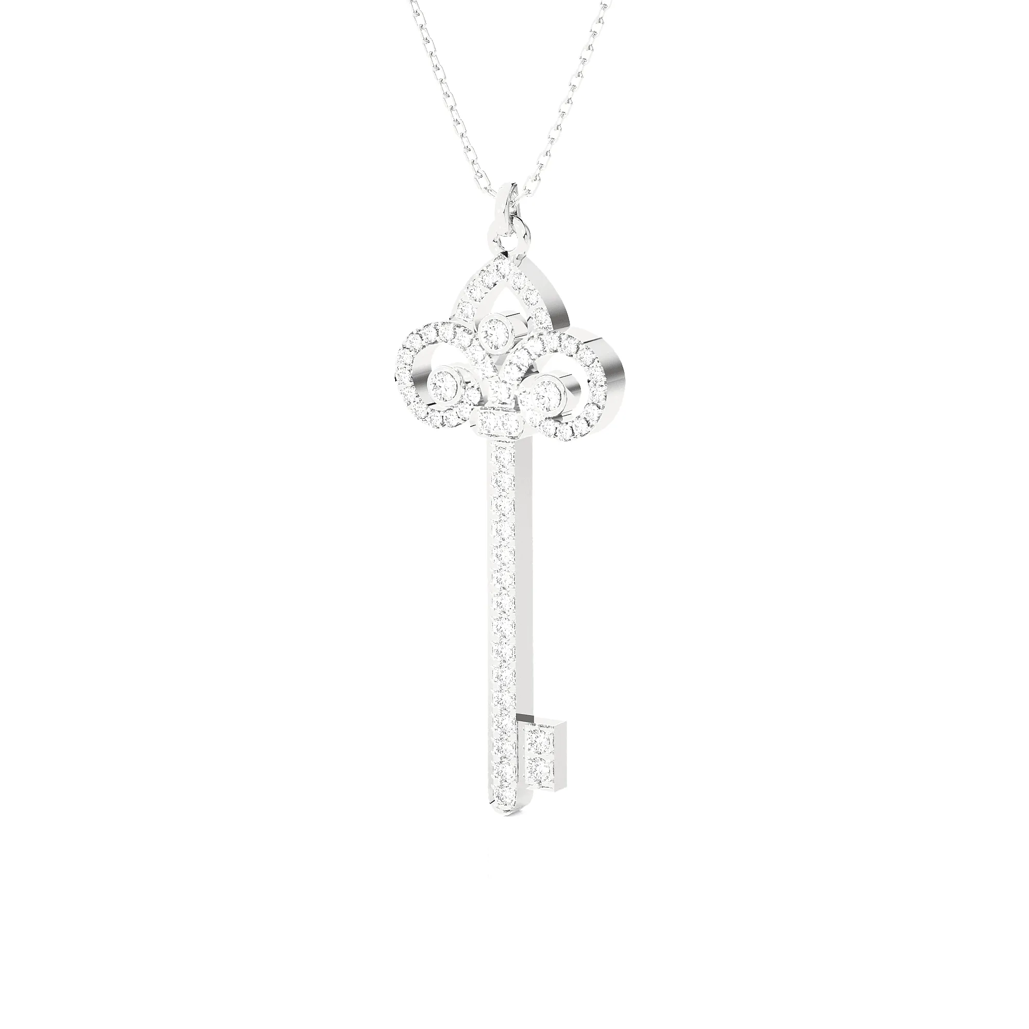 1/2  ctw Round Lab Grown Diamond Key Pendant