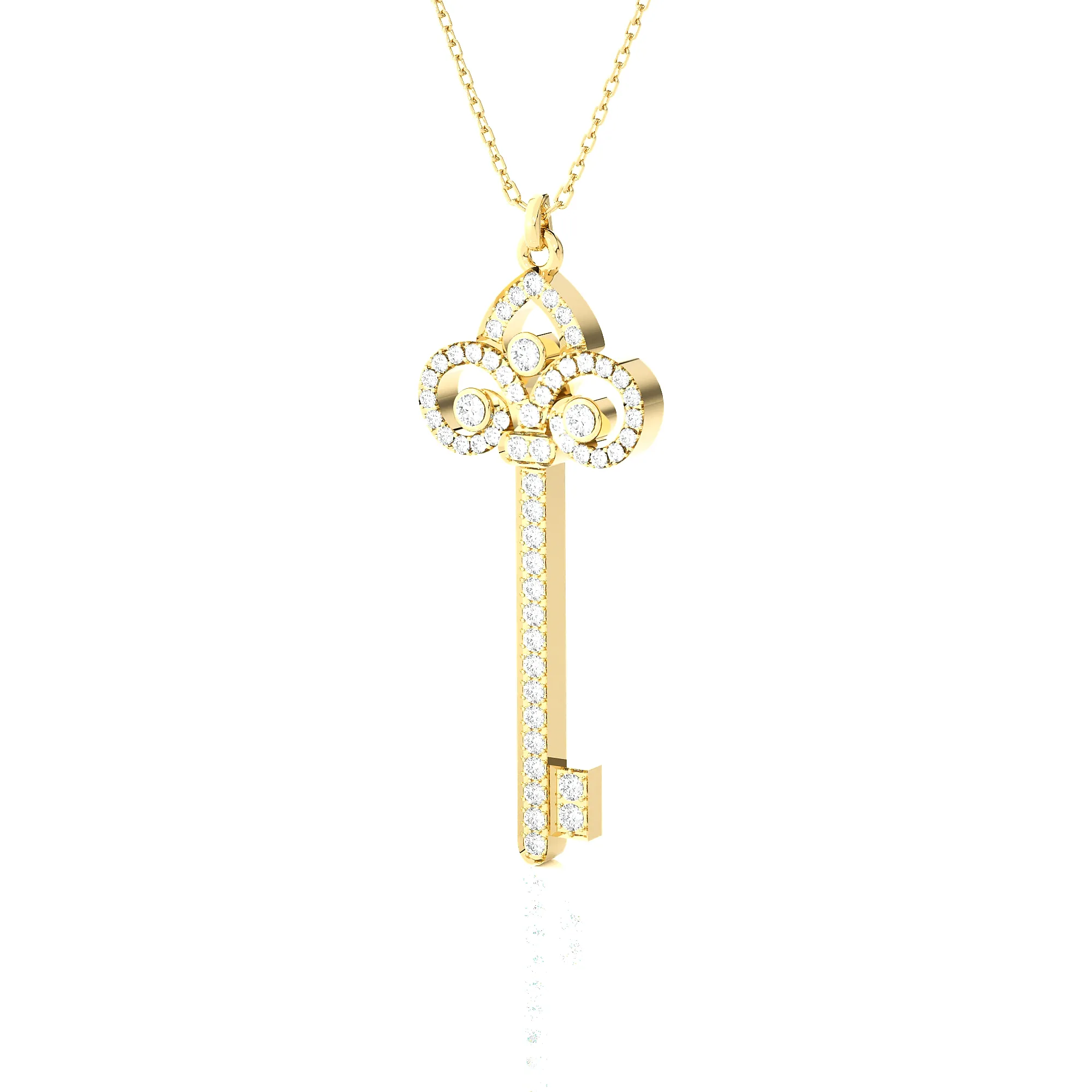 1/2  ctw Round Lab Grown Diamond Key Pendant