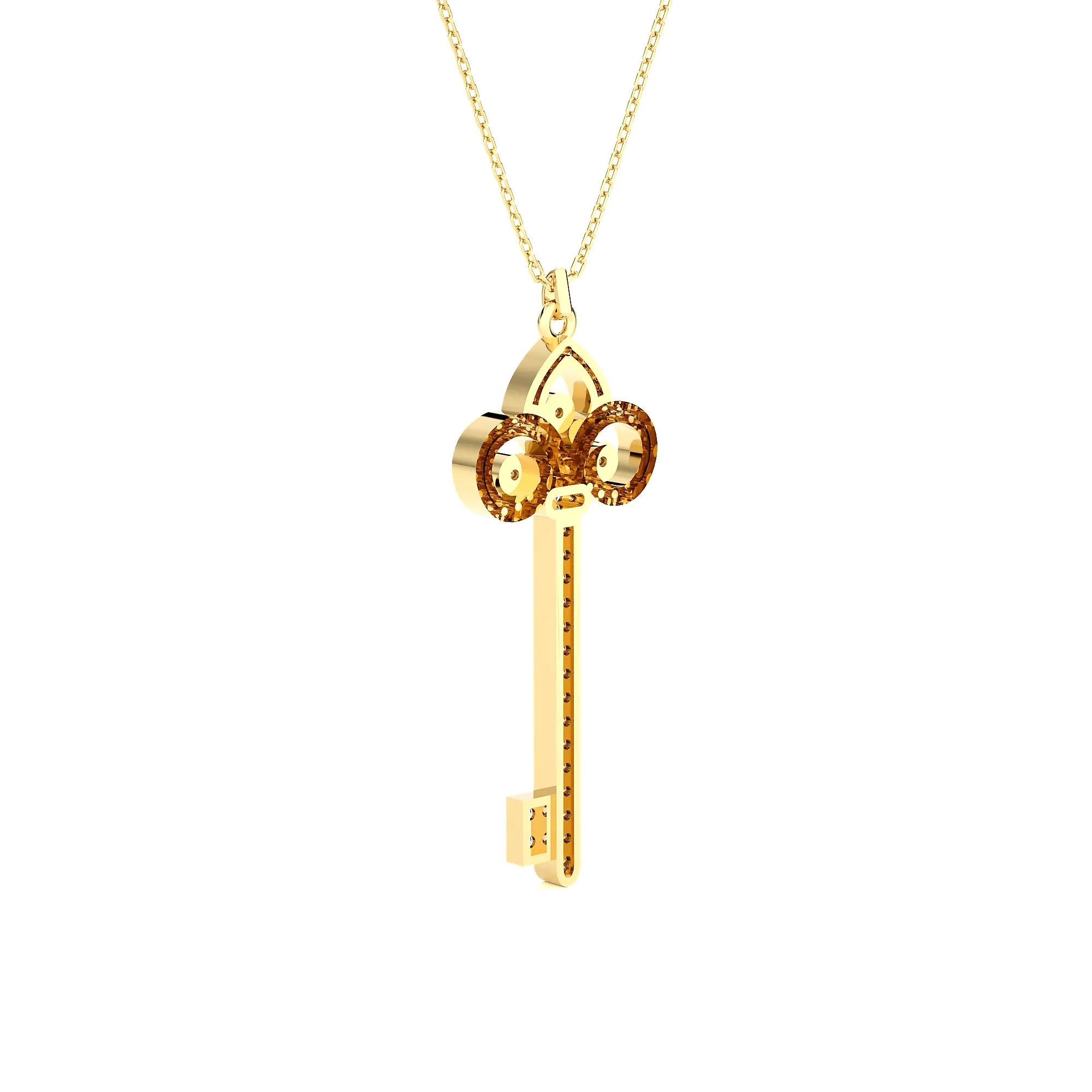 1/2  ctw Round Lab Grown Diamond Key Pendant