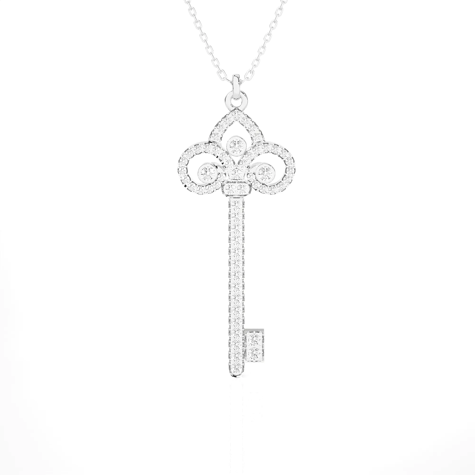 1/2  ctw Round Lab Grown Diamond Key Pendant