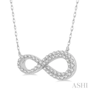 1/4 Ctw Infinity Round Cut Diamond Necklace in 14K White Gold