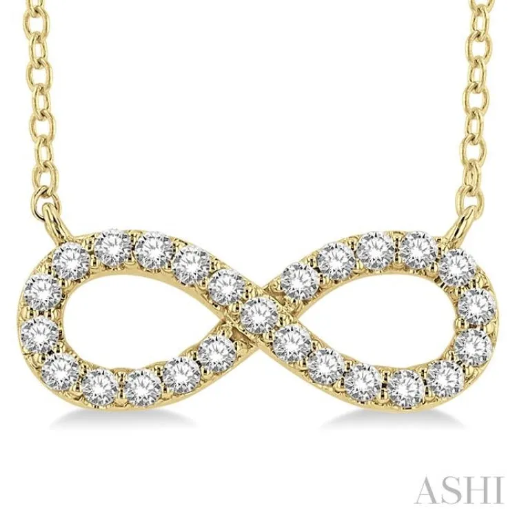 1/4 ctw Round Cut Diamond Infinity Necklace in 14K Yellow Gold