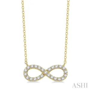 1/4 ctw Round Cut Diamond Infinity Necklace in 14K Yellow Gold