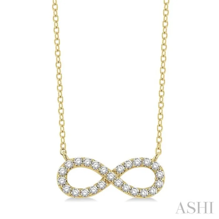 1/4 ctw Round Cut Diamond Infinity Necklace in 14K Yellow Gold