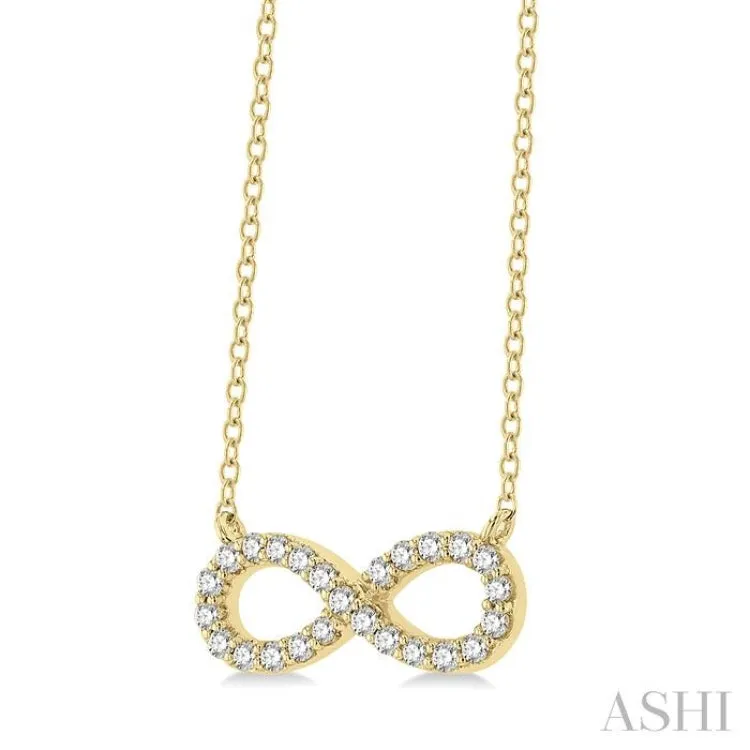 1/4 ctw Round Cut Diamond Infinity Necklace in 14K Yellow Gold