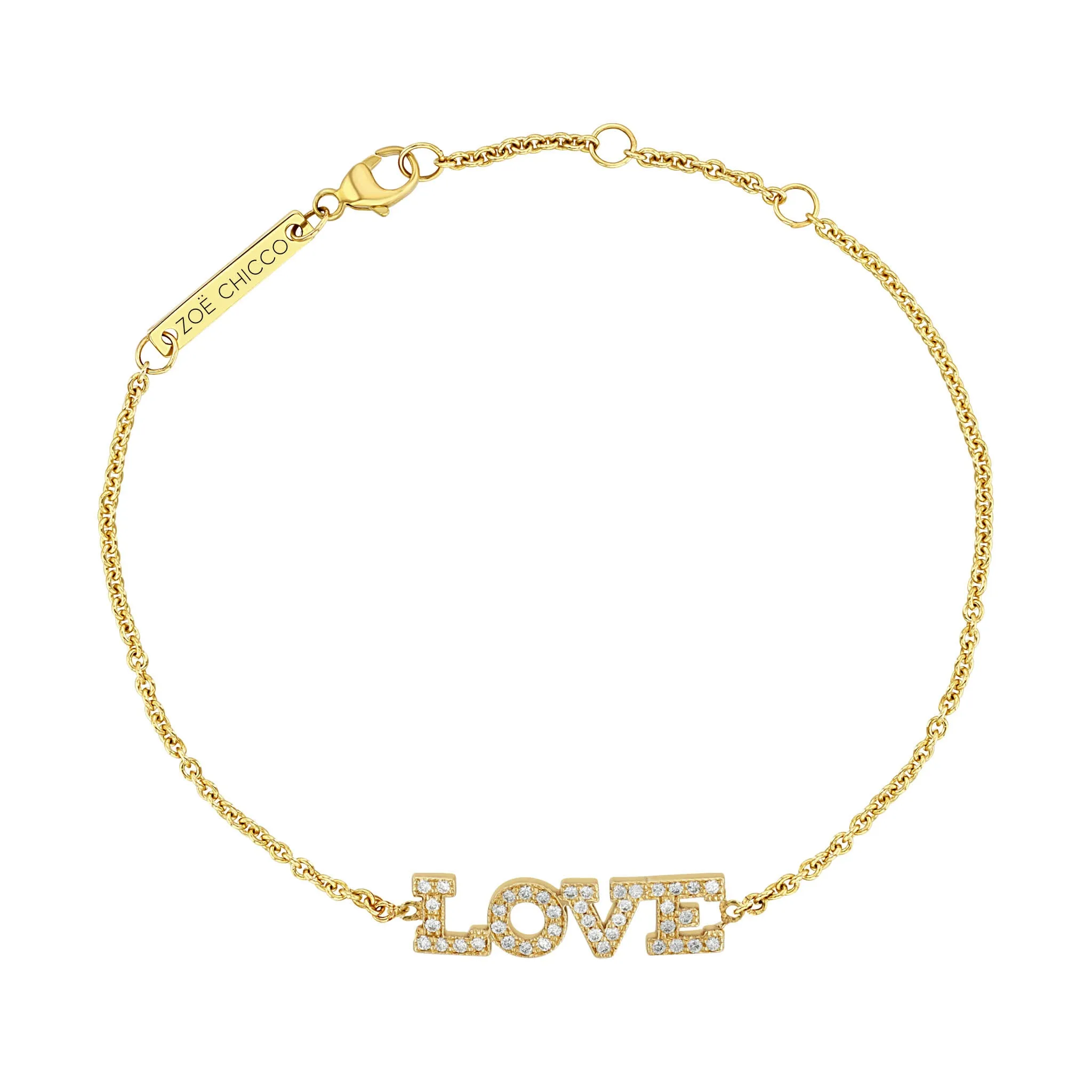 14k Pavé Diamond LOVE Bracelet