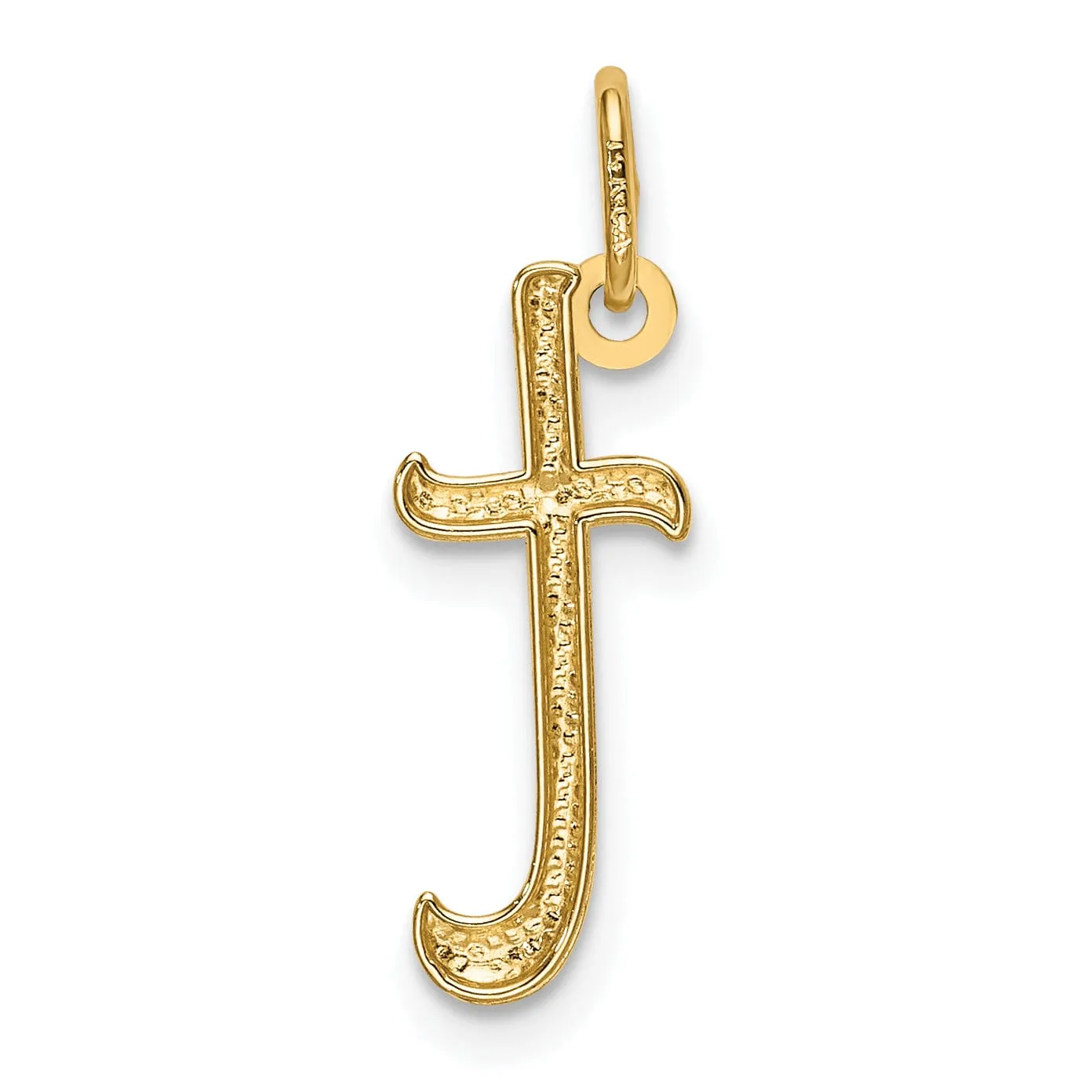 14K Yellow Gold Lower Case Script Letter T Initial Pendant