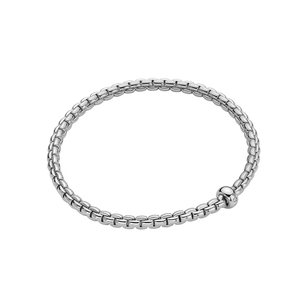 18K Gold Eka Flexible Bracelet with Diamond Accent Rondel