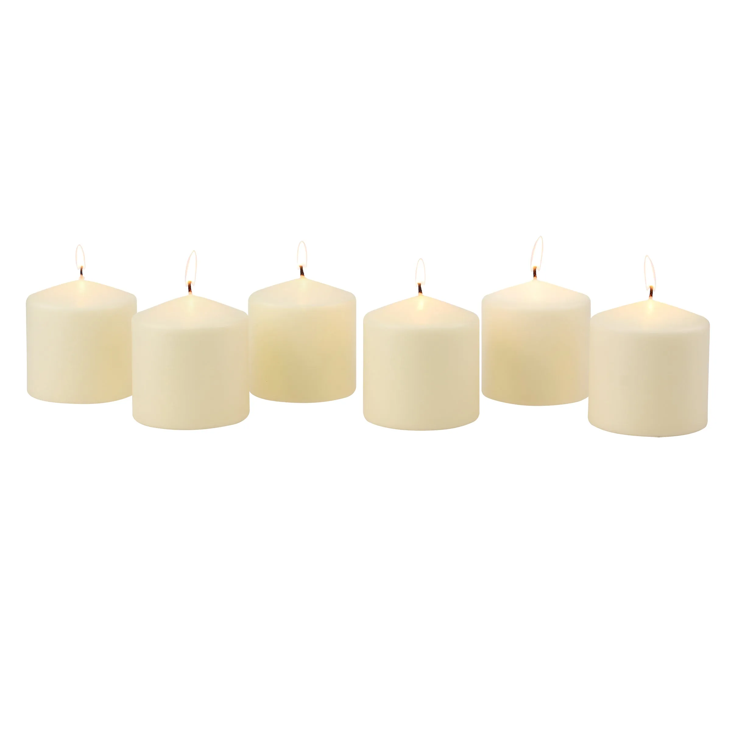 3 x 3 Unscented Ivory Pillar Candles, Set of 6