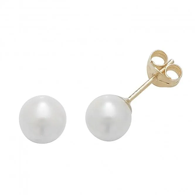 9ct  Yellow  Gold  6mm  Pearl  Stud  Earrings  ES240S