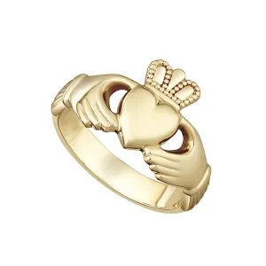 9K Gold Heavy Ladies Claddagh Ring