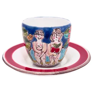 Adam & Eve Espresso Cup & Saucer