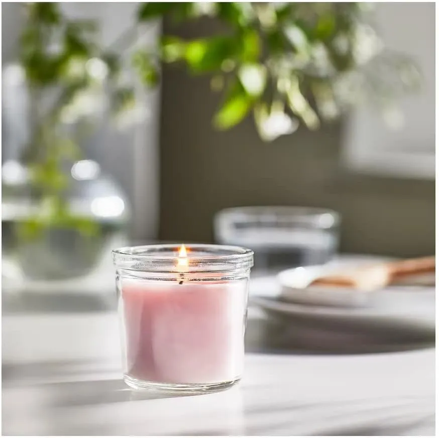 AL Imran Traders Glass Candle with Glass Jar (Pink)