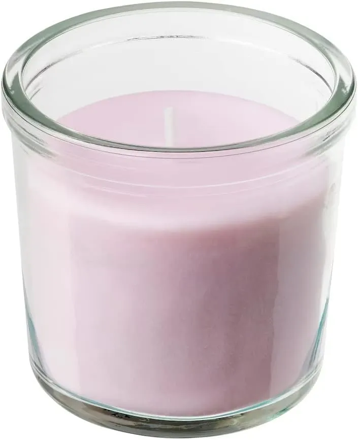 AL Imran Traders Glass Candle with Glass Jar (Pink)