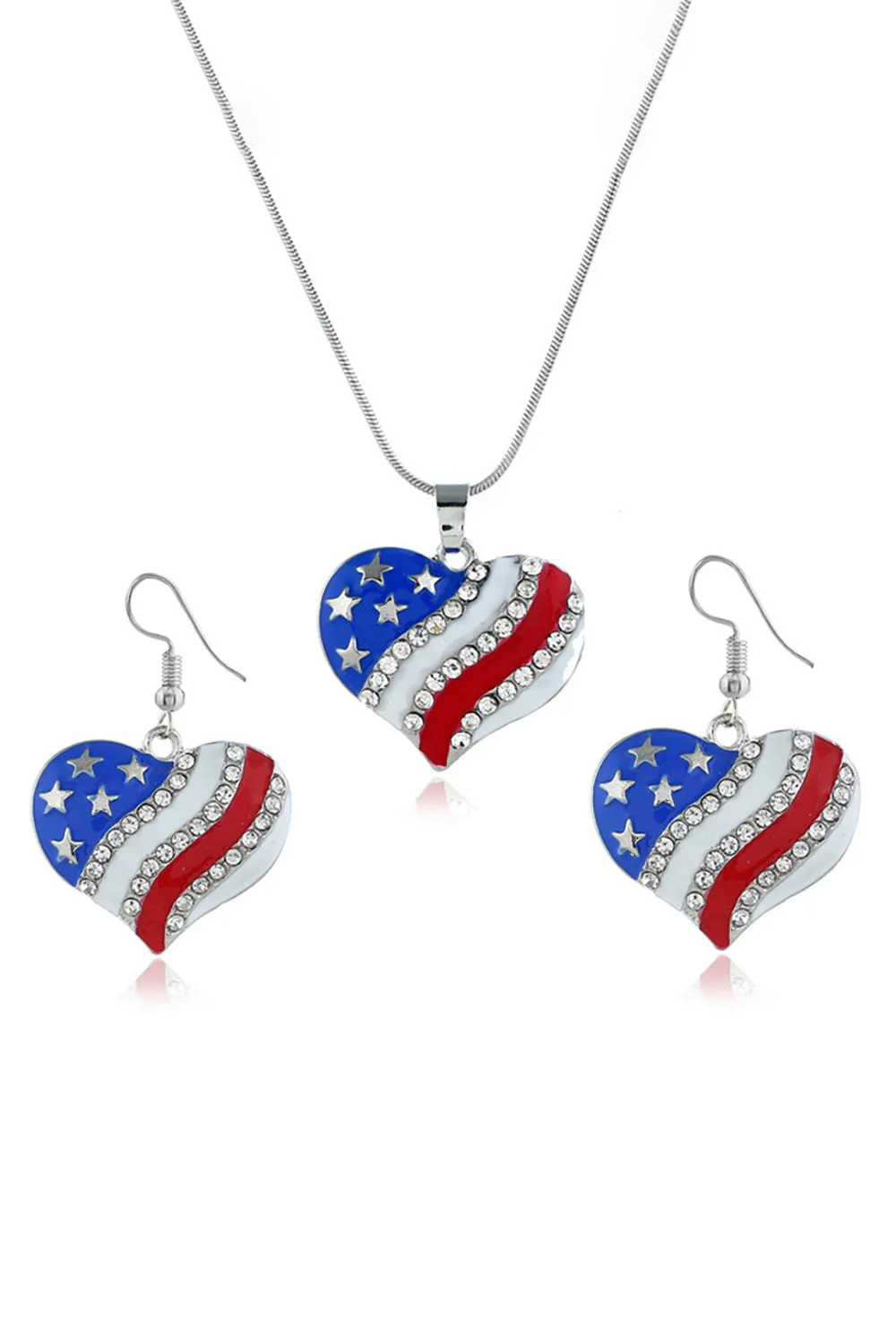 American Flag Pentagram Diamond Necklace