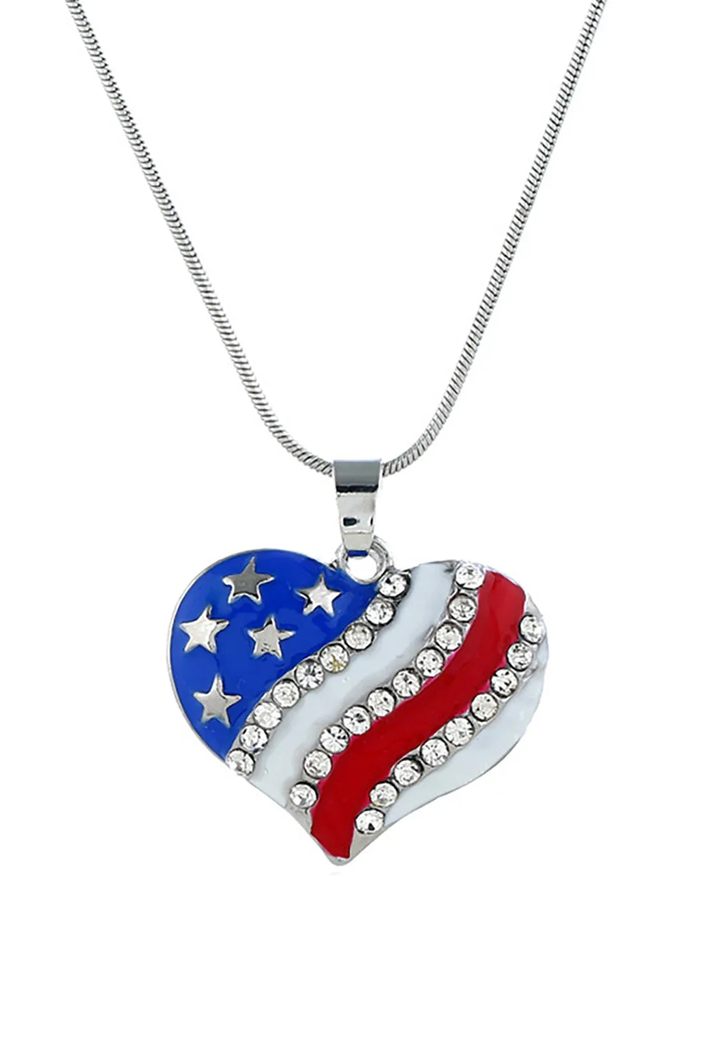 American Flag Pentagram Diamond Necklace