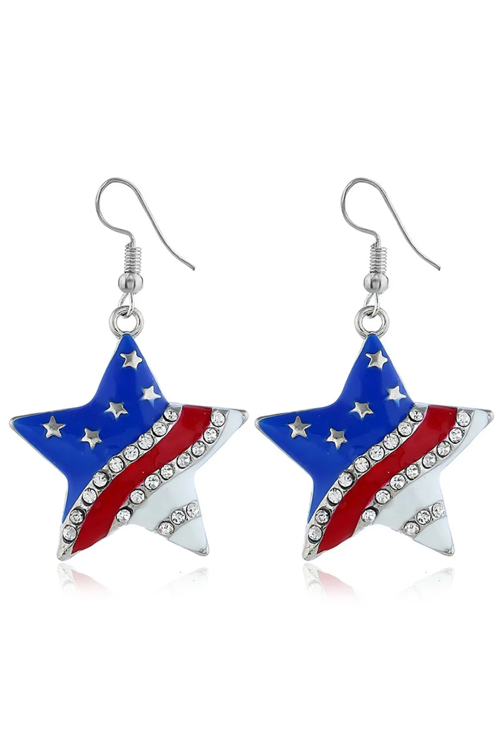 American Flag Pentagram Diamond Necklace