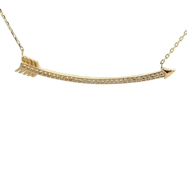 Arrow Of Love - 14K Gold and CZ