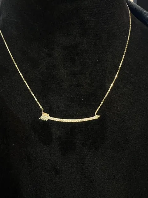 Arrow Of Love - 14K Gold and CZ