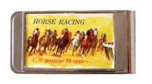 AUTHENTIC 1974 KENTUCKY DERBY POSTAGE STAMP MONEY CLIP