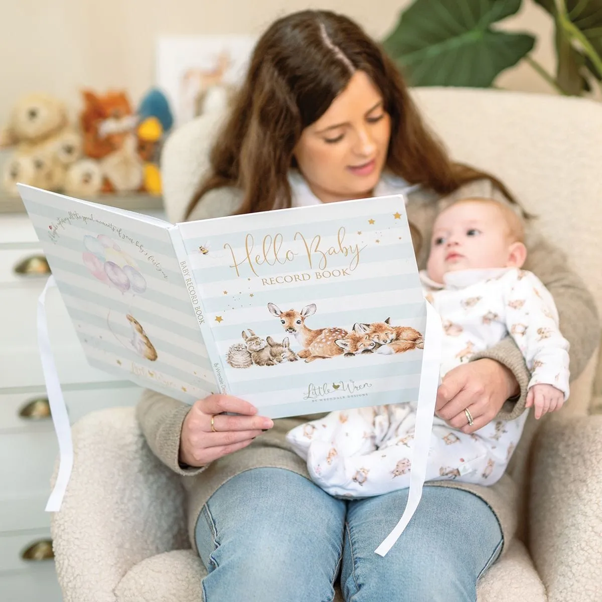 Baby Record Book with Ribbon Closure