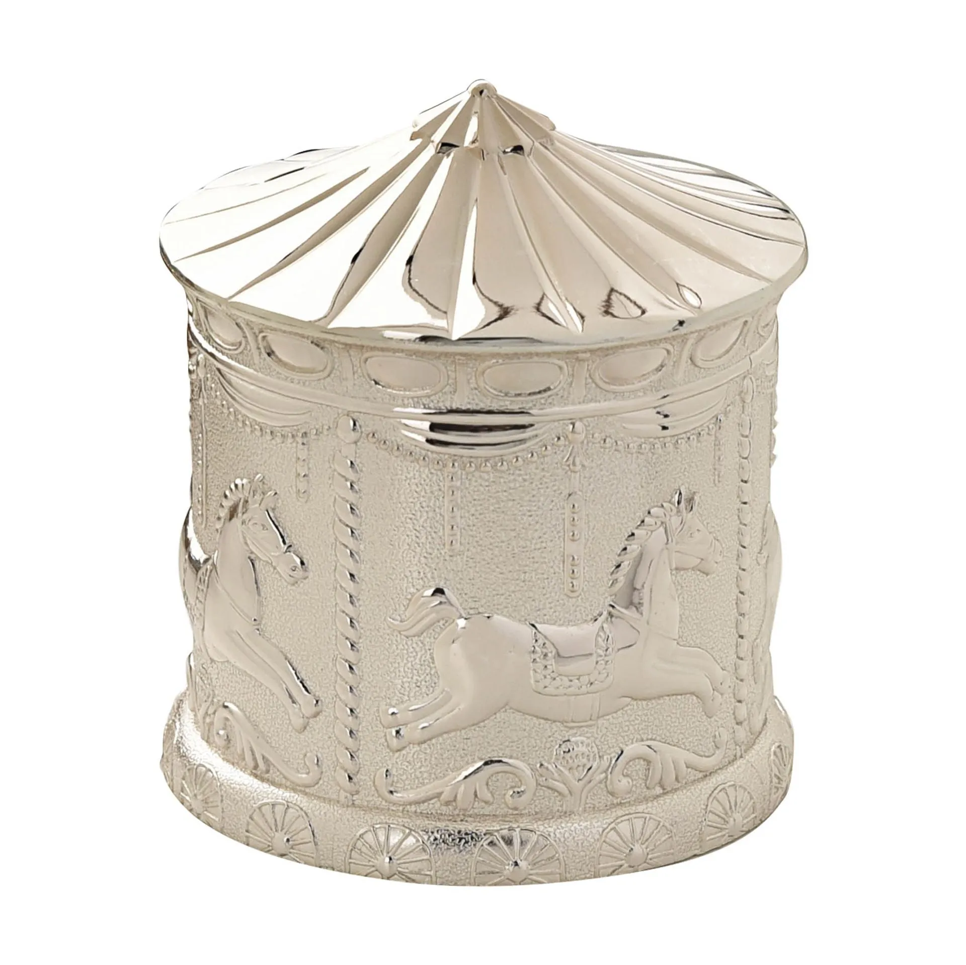 Bambino Silver Plated Money Box Carousel