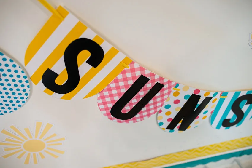 Banner Letters | "Hello! Sunshine Coral" Banner Letters | UPRINT | Schoolgirl Style