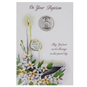 Baptism Card with Token -  Pack of 6