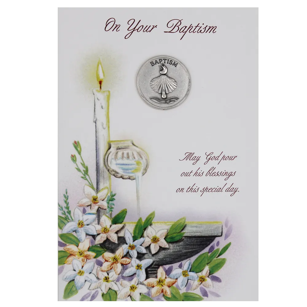 Baptism Card with Token -  Pack of 6