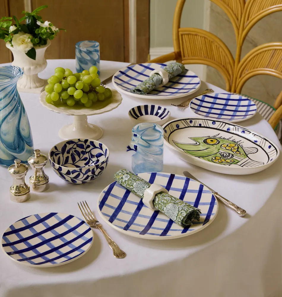 Blue Trellis Dinner Plate