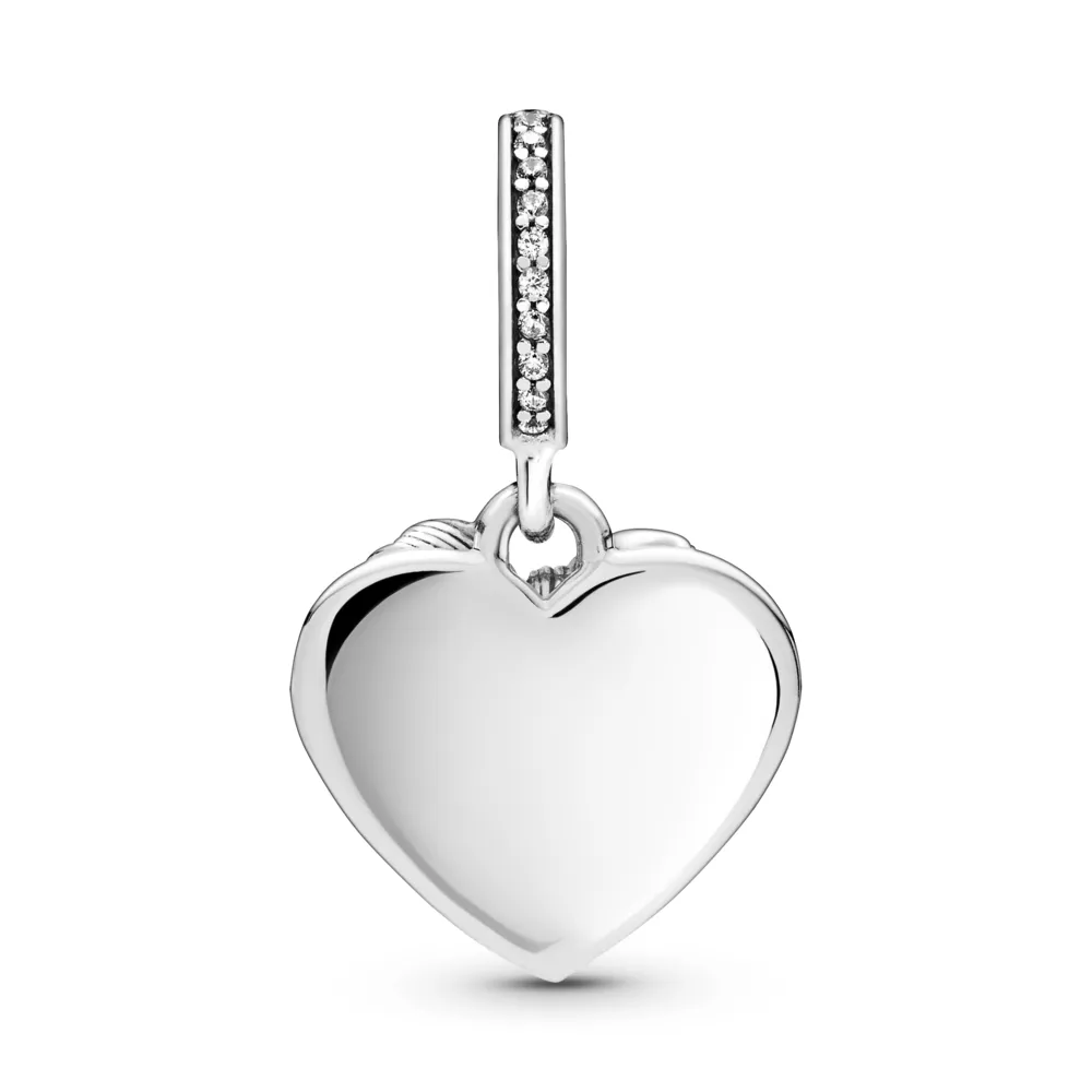 Bow & Love Heart Dangle Charm