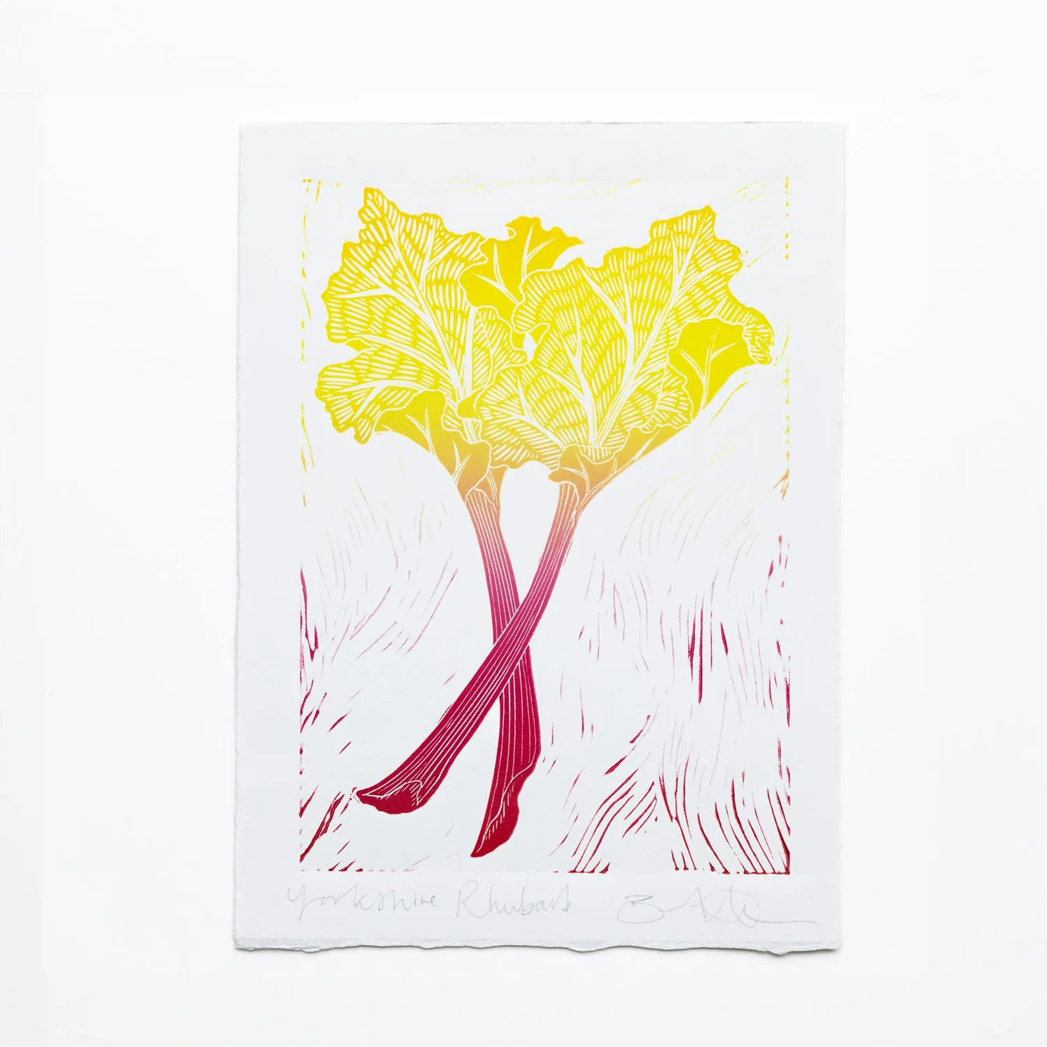 Bronte Adam Rhubarb Lino Print