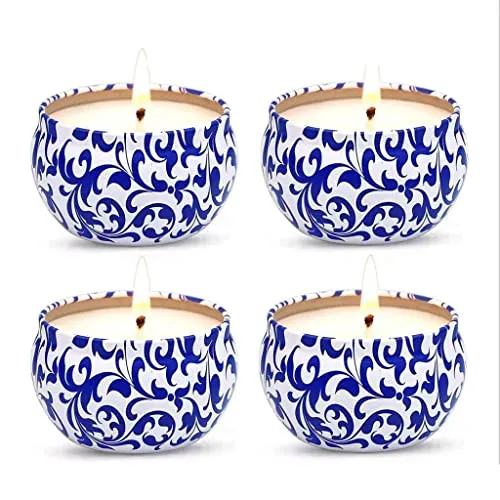 CALANDIS 4pcs Citronella Candles Soy Wax Travel Camping Scented Candles Home Decor