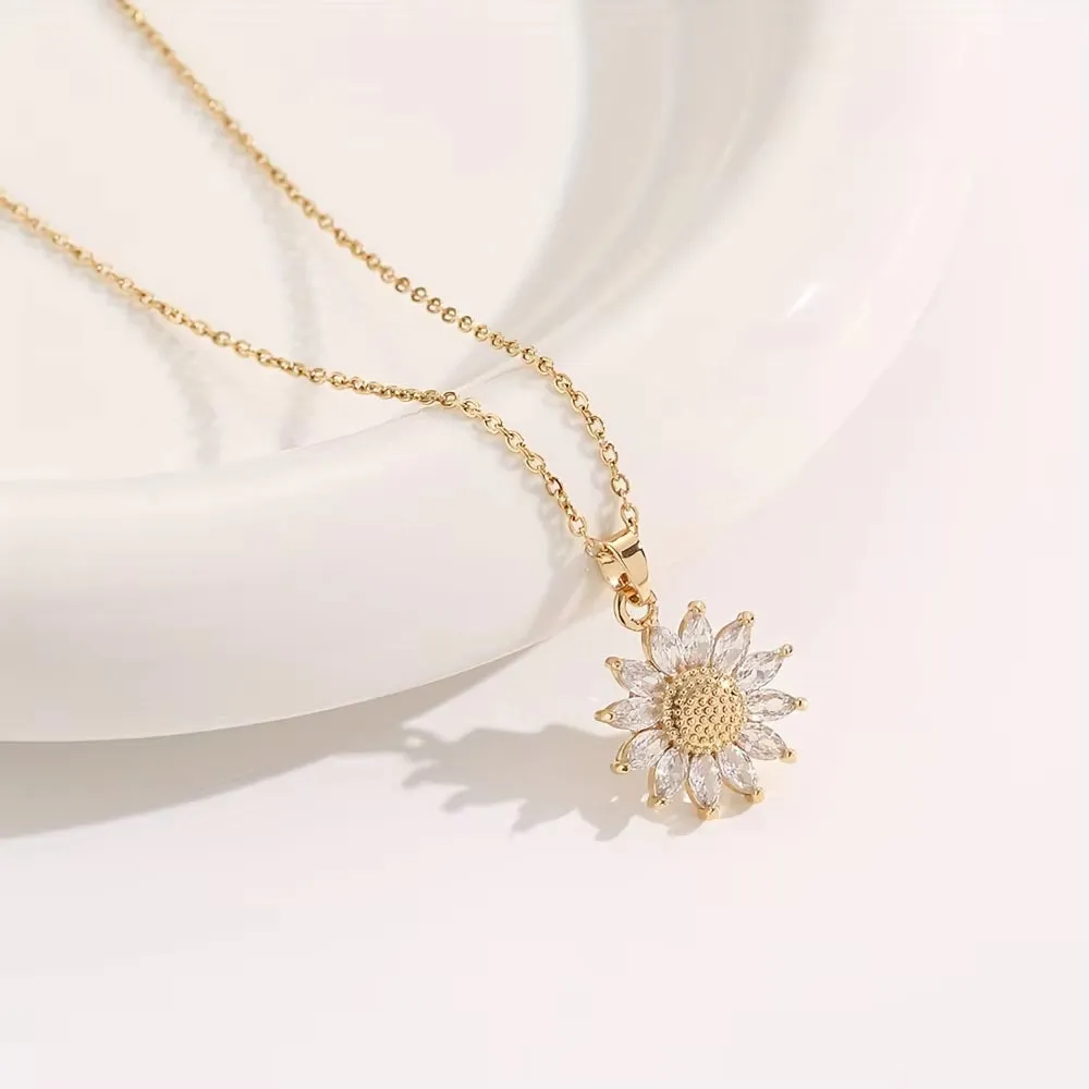 Charming Sunflower Necklace Gift Set - A Perfect Symbol of Love and Loyalty