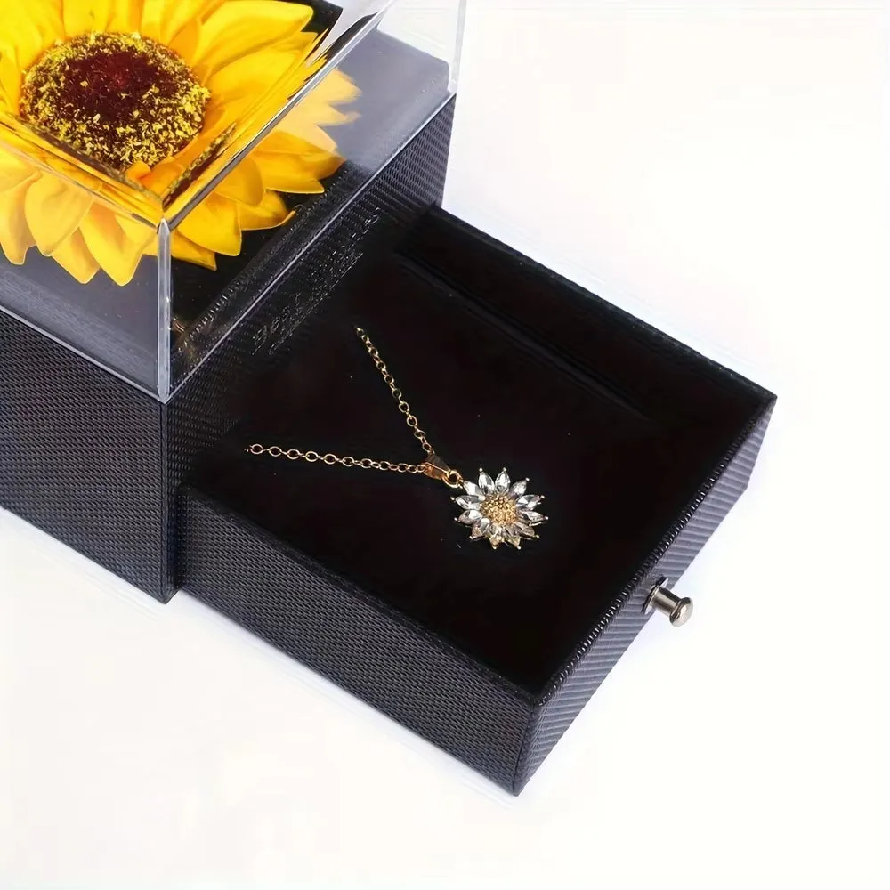 Charming Sunflower Necklace Gift Set - A Perfect Symbol of Love and Loyalty