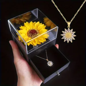 Charming Sunflower Necklace Gift Set - A Perfect Symbol of Love and Loyalty