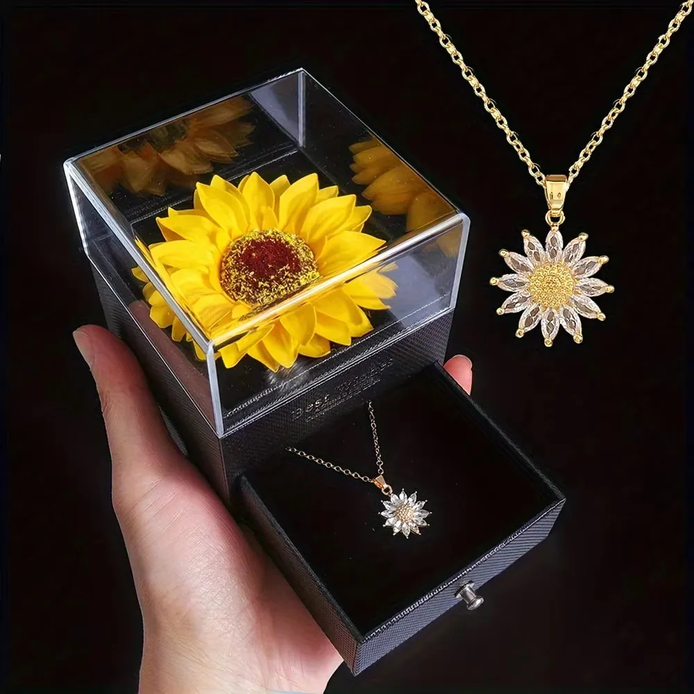 Charming Sunflower Necklace Gift Set - A Perfect Symbol of Love and Loyalty