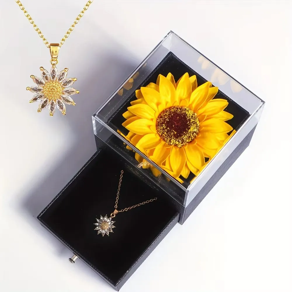 Charming Sunflower Necklace Gift Set - A Perfect Symbol of Love and Loyalty