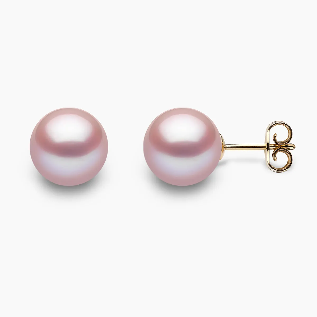 Classic 18K Gold Pink Freshwater Pearl Stud Earrings