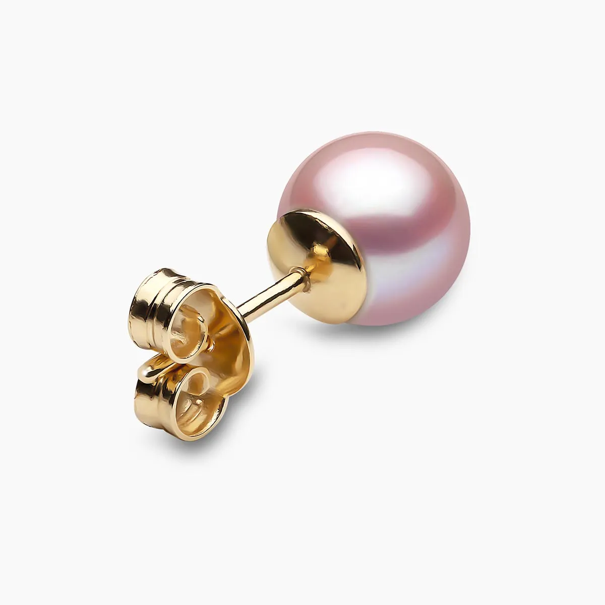 Classic 18K Gold Pink Freshwater Pearl Stud Earrings