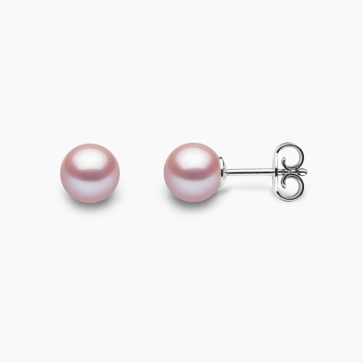 Classic 18K Gold Pink Freshwater Pearl Stud Earrings