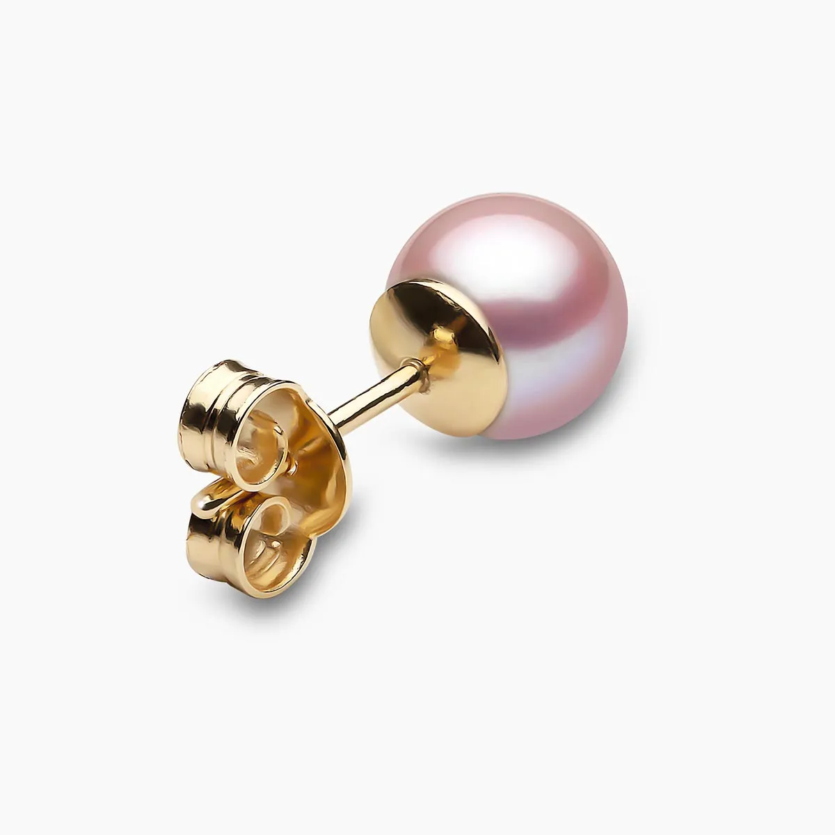 Classic 18K Gold Pink Freshwater Pearl Stud Earrings